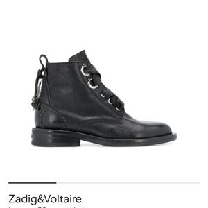 Zadig & Voltaire Black Combat Boots